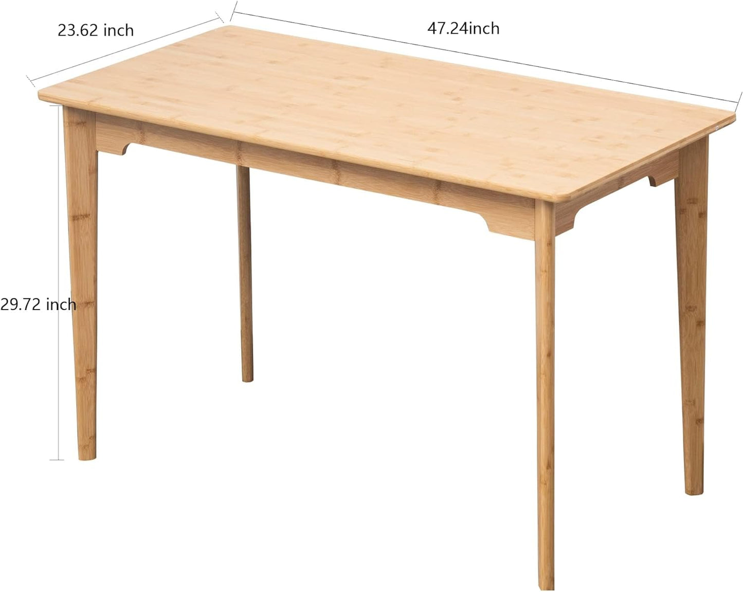 47" Bamboo Writing Desk Multipurpose Table, Modern Simple Computer Desk Dining Table for Bedroom, Living Room, Home and Office, Kitchen