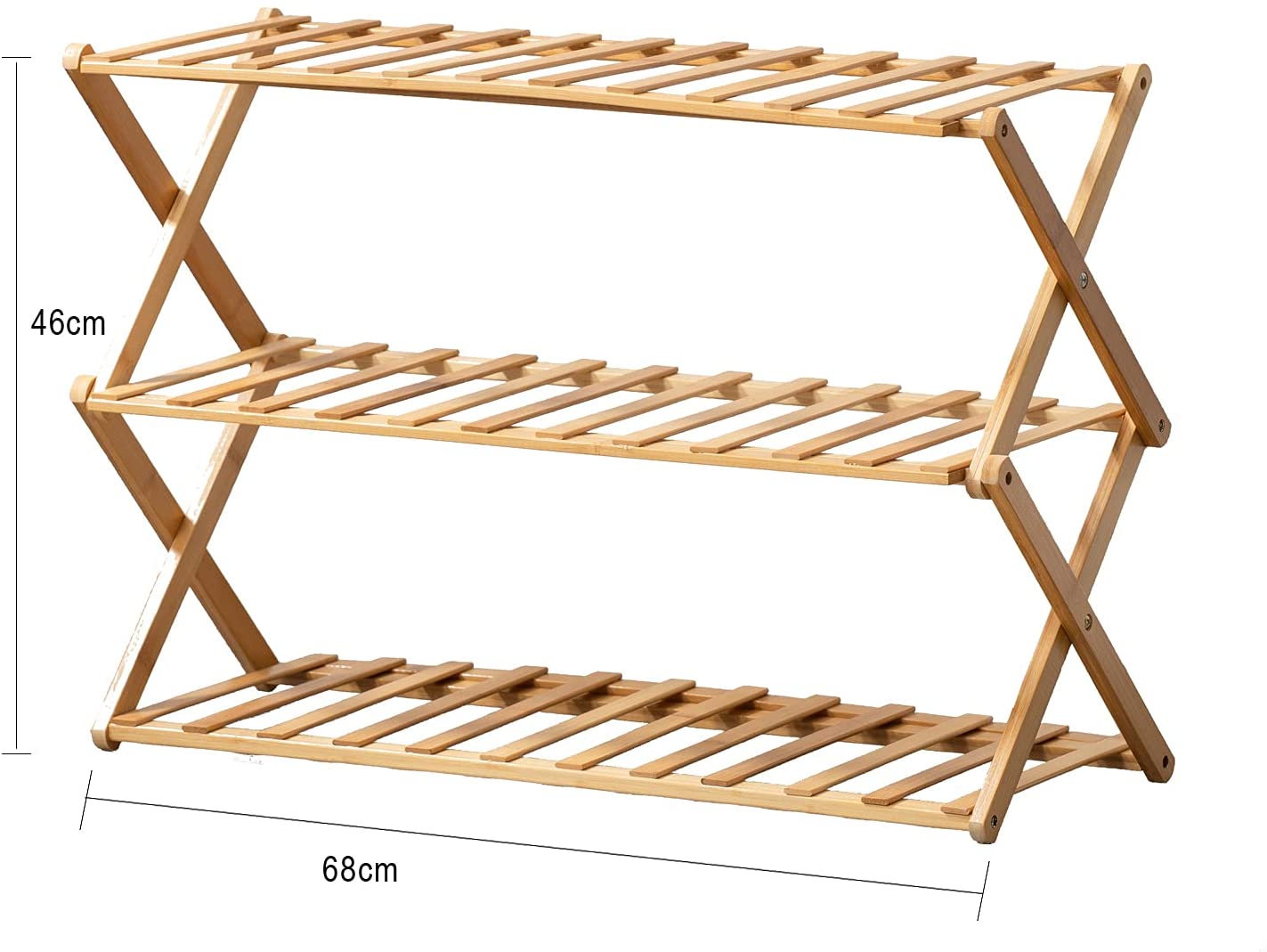 Foldable Multi Tier Bamboo Shoe Rack (2 sizes)