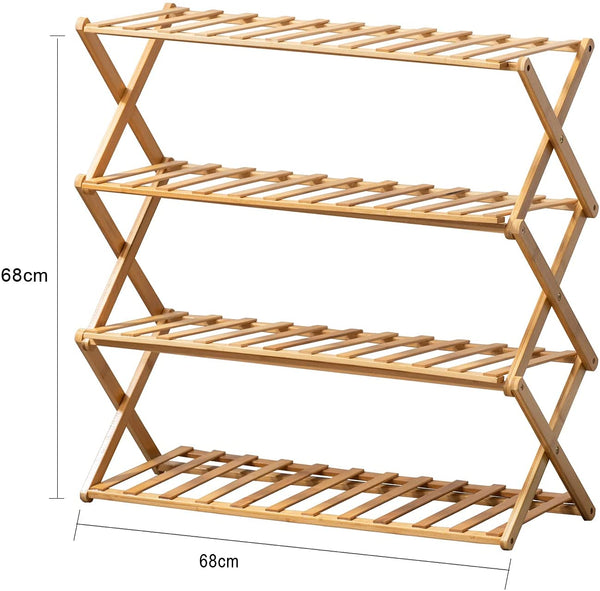 Foldable Multi Tier Bamboo Shoe Rack (2 sizes)
