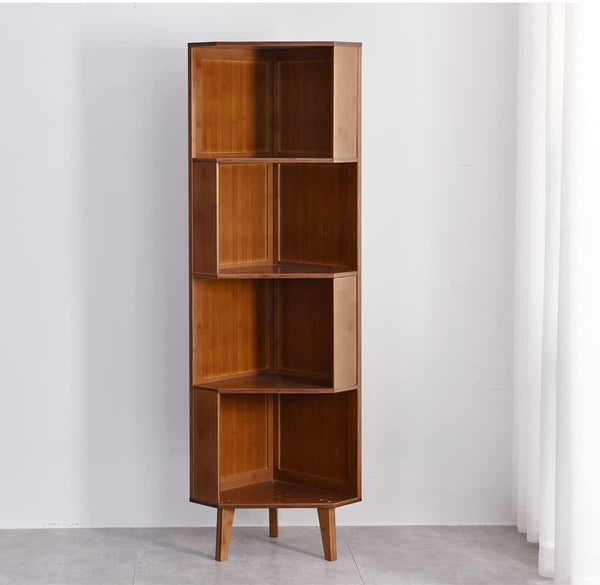 Bamboo Corner Bookshelf, Display Shelf (3 sizes)